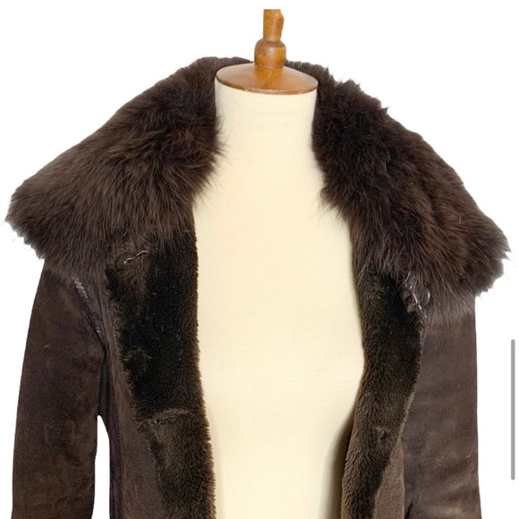 Vintage Marvin Richards fox fur & suede coat, S - Picture 9 of 9